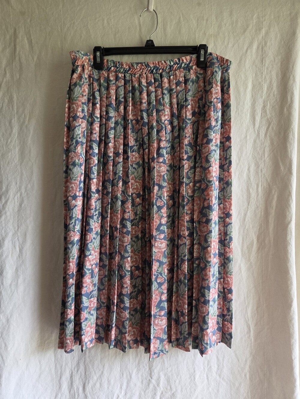 Vintage Andrea Gayle Floral Midi Skirt Sz L Pleated Deadstock Granny Cottagecore